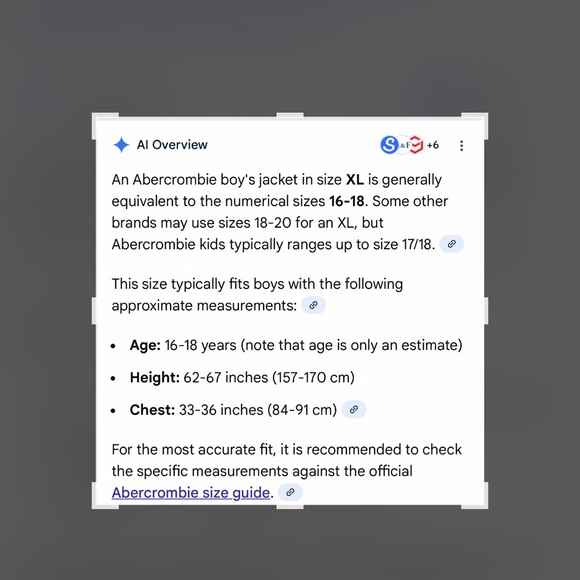 Gently Worn Abercrombie The a&f all -season WEATHER WARRIOR Boy’s XL - Gray - Picture 7 of 10